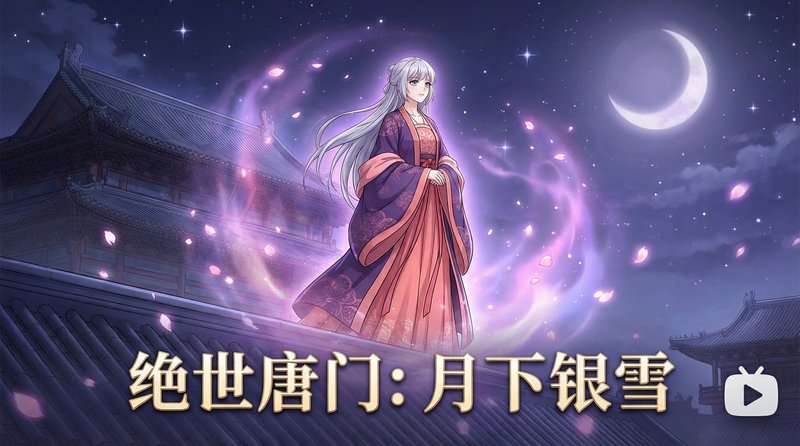 猎奇vlog视频-月下银雪古风短片